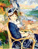 Femme au Bord de la Mer, d aprs Auguste Renoir, canevas Seg de Paris