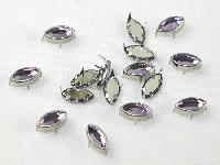 Strass  Griffes, Ovales argents & Pierre Lilas, 15 mm