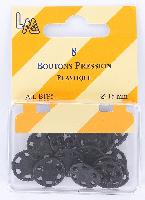 Boutons Pression Plastique Noir 15 mm Bohin, 8 units