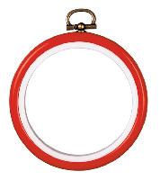Cercle  broder en plastique coloris Rouge, diamtre 20 cm