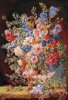 Vase de Fleurs au XVIIIe Sicle, canevas Seg de Paris ( +  fils corton moulins DMC / Art.117 )