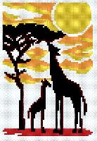 Girafes, kit broderie au point compt Luc
