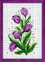 Tulipes, kit broderie au point compt Luc Crations