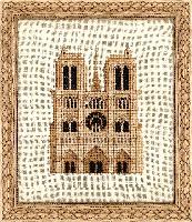 Notre Dame de Paris, au Fil de l Ange, kit  broder sur Lin