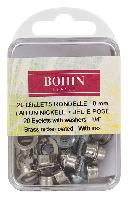 Oeillets argents 8 mm avec jeu de pose Bohin