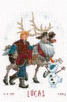 Olaf et le Renne, kit broderie point compt Vervaco