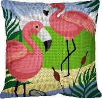 Flamant Rose, kit coussin canevas Margot de Paris