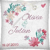 Fleurs des Champs, coussin de mariage  broder, Princesse