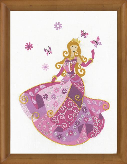 Kit broderie Princesse pour réaliser deux cartes 15X20 cm +