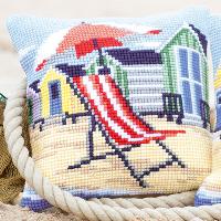 La Plage, kit coussin canevas Vervaco