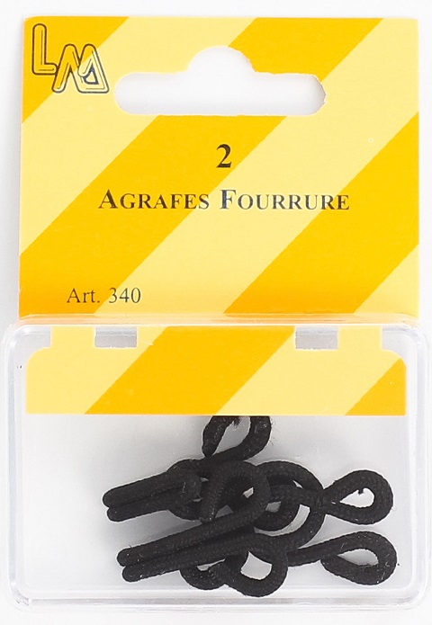 Agrafes à coudre fourrure - Noir