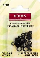 Agrafes Noires Bohin, 6 tailles au choix