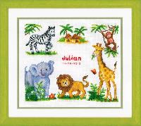 Animaux Safari, kit de broderie Vervaco