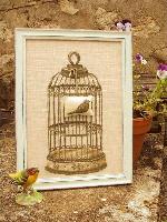 La Cage d Eglantine, au Fil de l Ange, kit broderie sur toile de Lin