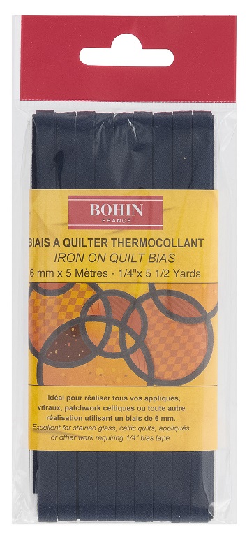 Biais & Rubans : Biais à Quilter Thermocollant Bohin,Biais à Quilter Bleu  Marine Thermocollant Bohin 6 Mm X 5 M