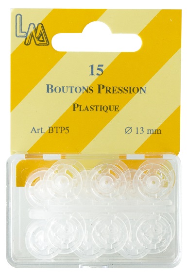 BOUTON à pression EN plastique blanc et coloré POUR POM et PP