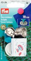 Boutons  recouvrir en Laiton Argent, avec outil, 19 mm