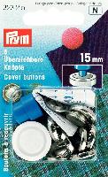 Boutons  recouvrir  en laiton argent avec outil Prym, 15 mm