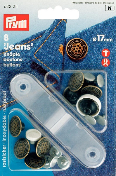 Boutons Pression : Boutons Pression Jeans,Boutons Jeans  Fleur  Avec  Outil, 17 Mm, Prym