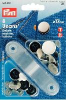 Boutons Jeans Argents avec outil, 17 mm, Prym