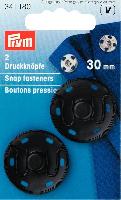 Boutons Pressions  coudre mtal en Laiton Noir Prym, 30 mm