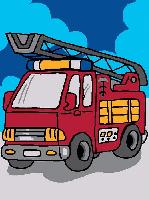 Camion de pompier, kit canevas Luc Crations