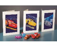 Cars, lot de 3 cartes de voeux  broder Disney Vervaco