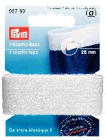 Ceinture lastique blanc Prym, 25 mm X 1 M,  double bordure