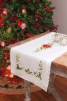 Poinsettias, chemin de table  broder Vervaco