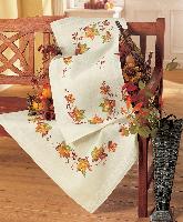 Feuilles d Automne, chemin de table  broder Vervaco