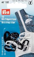 Clips pour Bretelles de Soutien Gorges, Noir et Blanc 15 mm Prym