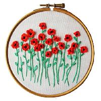 Les coquelicots, broderie aux rubans Princesse