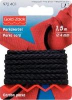 Cordon Parka Noir, grosseur 4 mm, 1.5 mtres