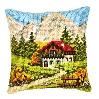 Paysage de Montagne, kit coussin canevas Vervaco