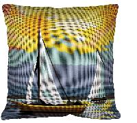 Voile en Mer, kit coussin canevas Seg de Paris, 50 X 50 cm