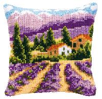 Paysage de Provence, kit coussin canevas Vervaco