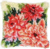 Dahlias Roses, kit coussin point nou Vervaco