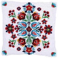 Folklore, kit coussin canevas Gobelin Vervaco