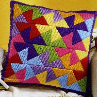 Croix multicolores, kit coussin point lanc