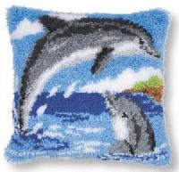 Dauphins, kit coussin point nou Vervaco