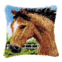 Cheval Brun, kit coussin point nou  Vervaco