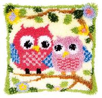 Les Chouettes, kit coussin point nou  Vervaco