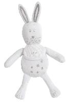 Doudou Lapin Blanc DMC avec bavoir  broder