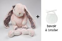 Lapin Strawberry, doudou avec bavoir  broder, Bukowski