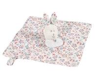 Doudou Lapin Folk DMC, bavoir ada  broder