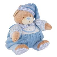 Nounours Porte Pyjama avec bavoir  broder, coloris Ecru, Rose ou Bleu