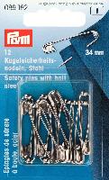 Epingles de sret  boule Prym, 34 mm, 12 pices