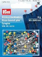 Epingles  tte de verre assorties Prym, 30 X 0.60 mm