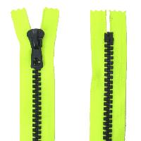 Fermeture moule bicolore, Jaune Fluo maille Noir, 30 cm