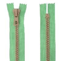 Fermeture moule bicolore, Vert Menthe maille Beige, 30 cm